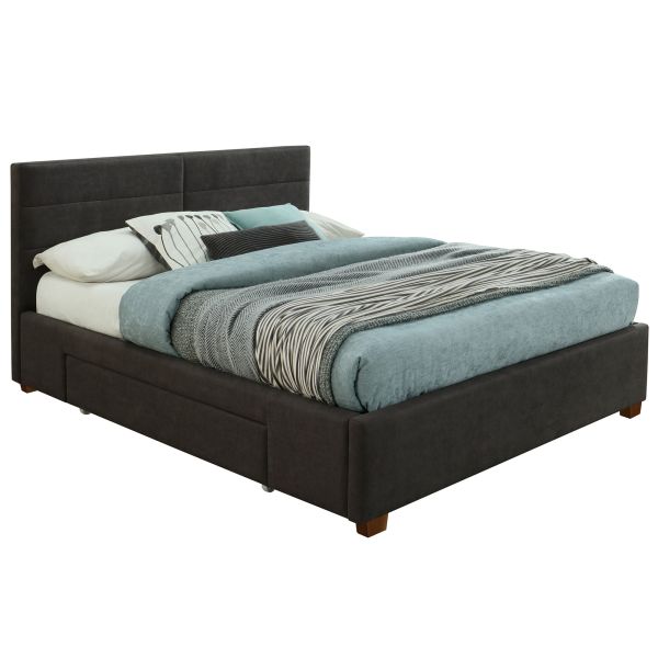 Emilio 60 Queen Platform Bed With, Charcoal Queen Bed Frame With Storage